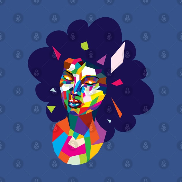 Colorful polygonal female head by AnnArtshock