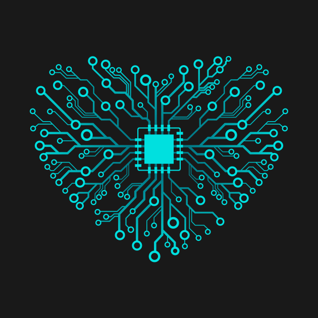 Computer Core Processor CPU  Heart BLUE by SinBle