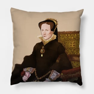 Queen Mary I - historical illustrations Pillow