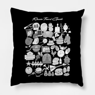 Russian Travel Icons Pattern Pillow