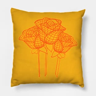 Intense and Fascinating Artistic Orange Roses Pillow