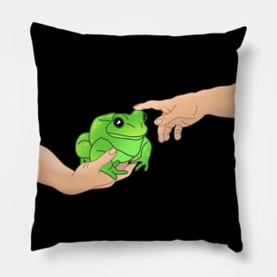 funny michelangelo's chubby frog Pillow