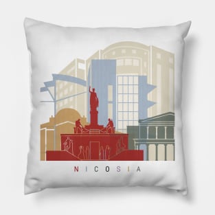 Nicosia skyline poster Pillow