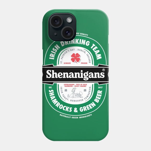 Saint Patrick's Day Shenanigans Beer Label Phone Case by vo_maria