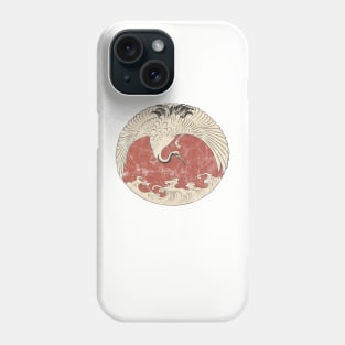 Crane and wave Phone Case