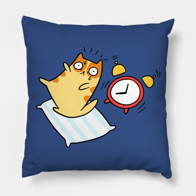 Alarm Clock Cat Pillow by saradaboru