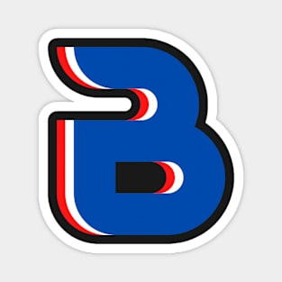 B - Letter A to Z Text Collection Red & Blue Colour Magnet