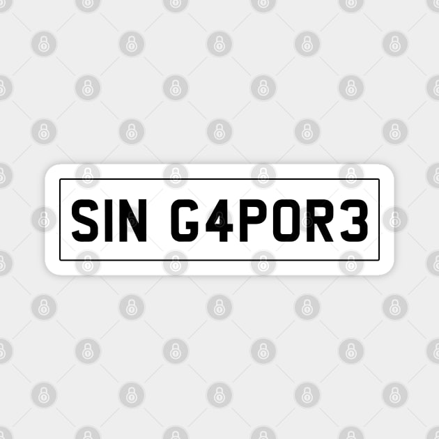 Singapore car license plate Magnet by Travellers