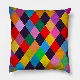 MARDI GRAS HARLEQUIN PATTERN Colorful Rhombi Pillow