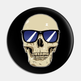 Skull Wearing Sunglasses Blue Lenses Pin