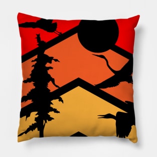 Sunset Bird Pillow