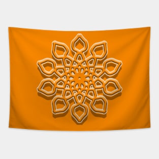 Orange Effects Mandala Tapestry