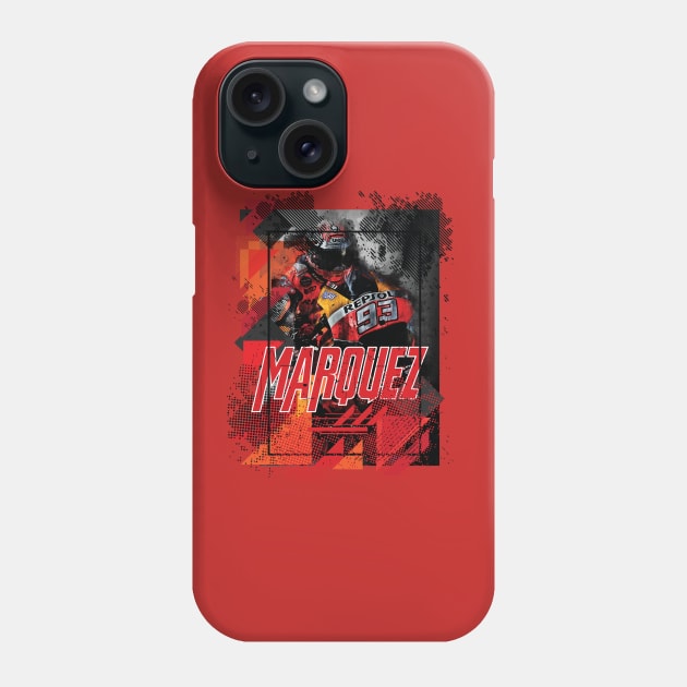 Marc Marquez 93 Superbike Grunge Design Phone Case by CGD