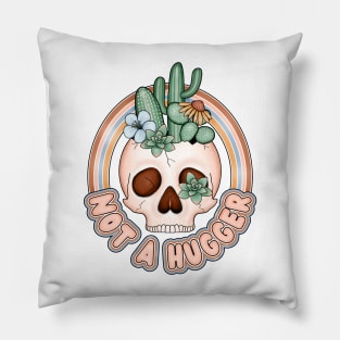 Not a hugger cactus skull Pillow