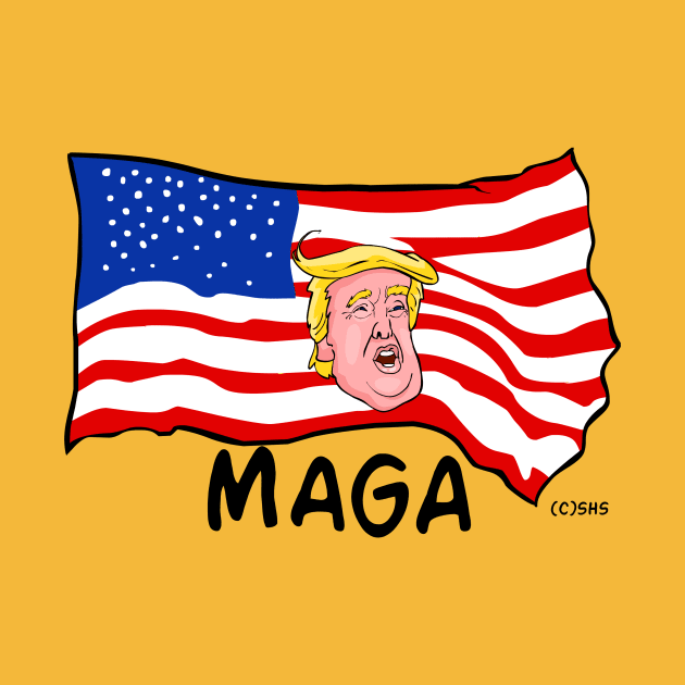 Trump MAGA on American Flag by ssbond