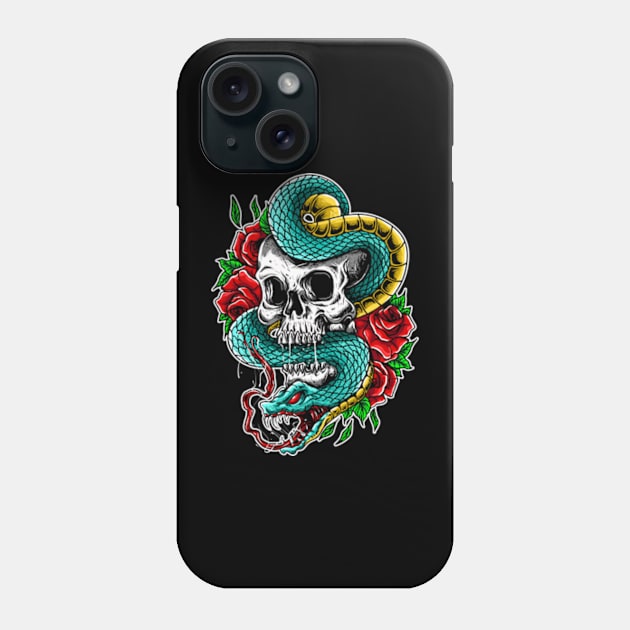 Skull vs Snake Phone Case by NIKO ARTWORKZ