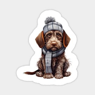 Winter German Wirehaired Pointer Dog Magnet