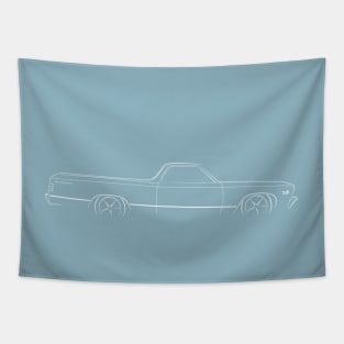 1967 Chevy El Camino - profile stencil, white Tapestry