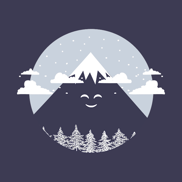 MTN LP - Mountain with snow and smile by StarTshirts