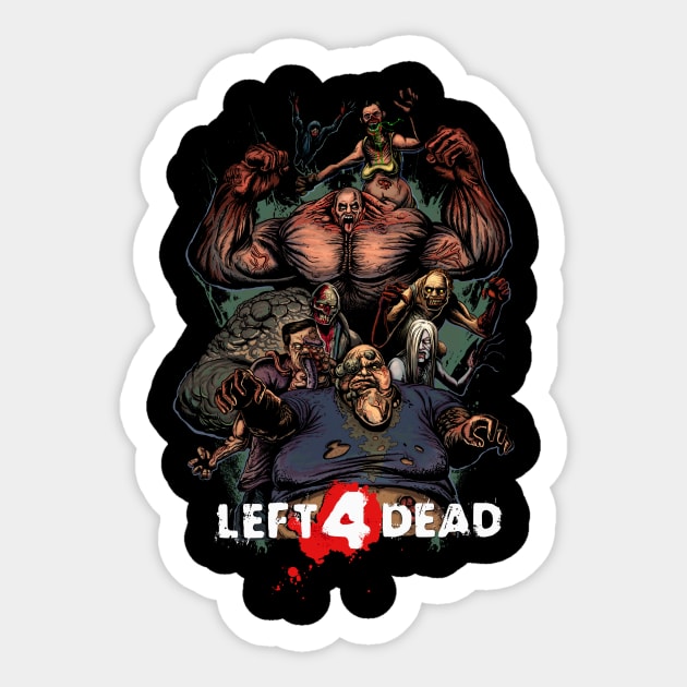 Valve Zombie Simulator Left Dead Sticker TeePublic