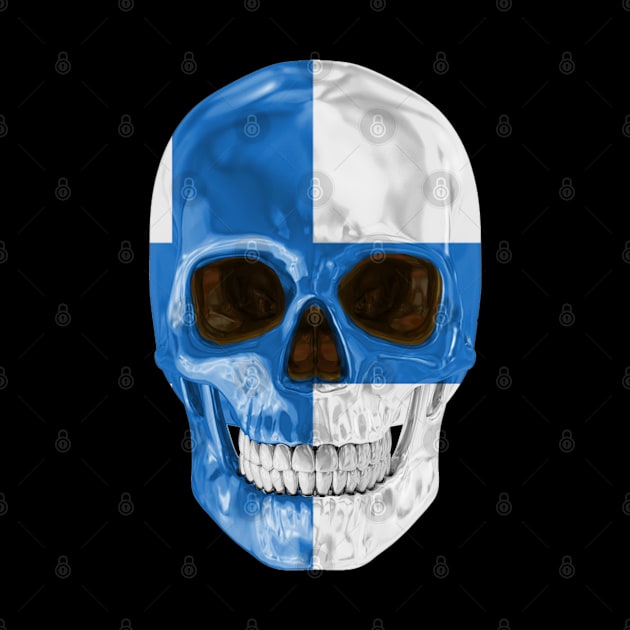 Finland Flag Skull - Gift for Finnish With Roots From Finland by Country Flags