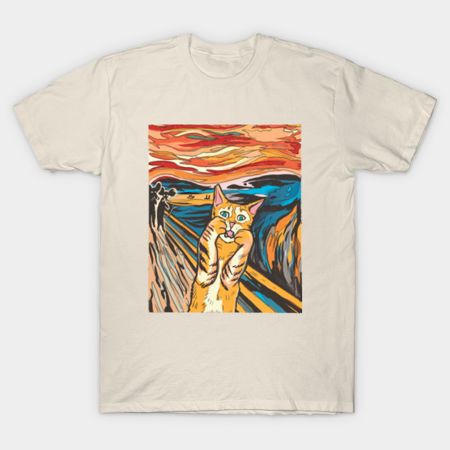 The Scream Parody Cat - Cat - T-Shirt