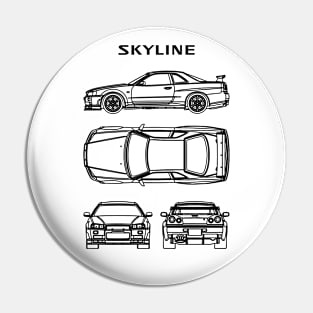 Nissan Skyline R34 GTR Blueprint Pin