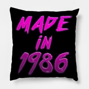 Made In 1986 // Retro Birthday Gift Design Pillow