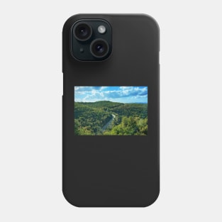 Aerial View of Mountain Road Through green Trees in Israel Phone Case