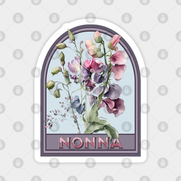 Nonna Vintage Floral Grandmother Magnet by HolidayBug