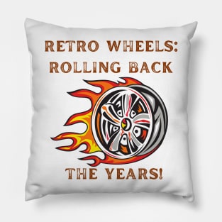 Retro Wheels: Rolling Back the Years! Vintage Cars Lover Pillow