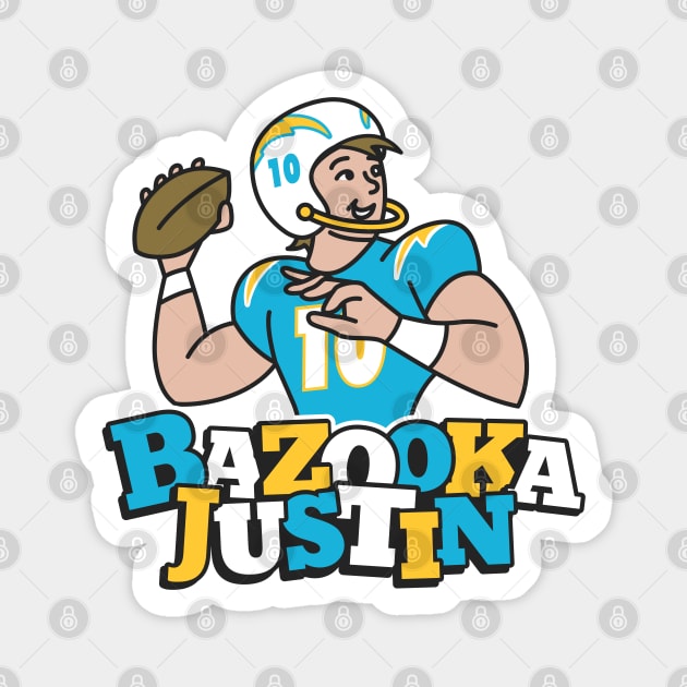 Bazooka Justin Herbert Chargers Magnet by Carl Cordes