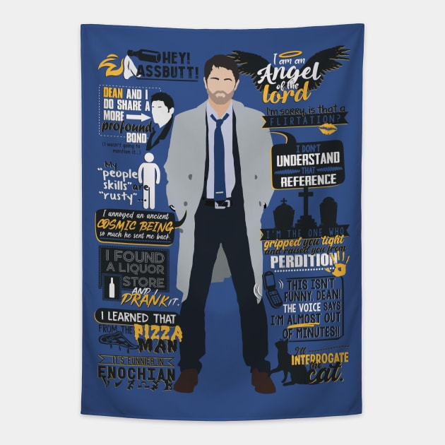 Castiel Quotes Tapestry by MrSaxon101