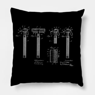 Safety Razor Vintage Patent Drawing Pillow