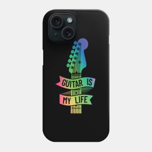 Guitar is My Life Electric Guitar Headstock Colorful Theme Phone Case