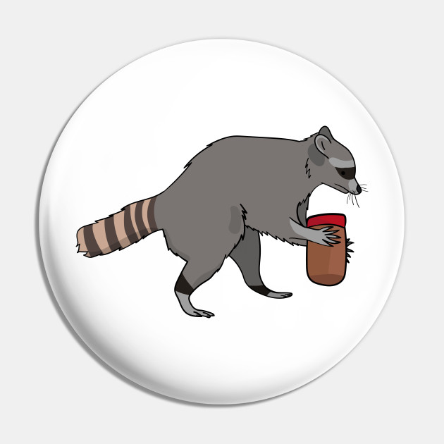 Raccoon Stealing Peanut Butter Funny Animals Pin Teepublic