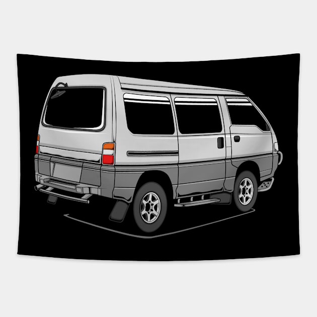 Jdm white delica rear classic Tapestry by R.autoart