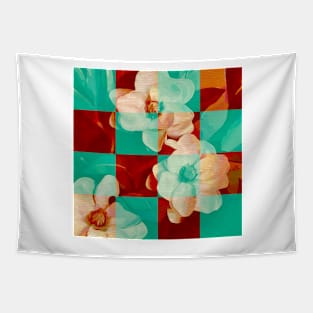 Checkered Floral Tapestry