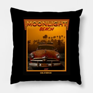 SURFING MOONLIGHT BEACH CALIFORNIA Pillow