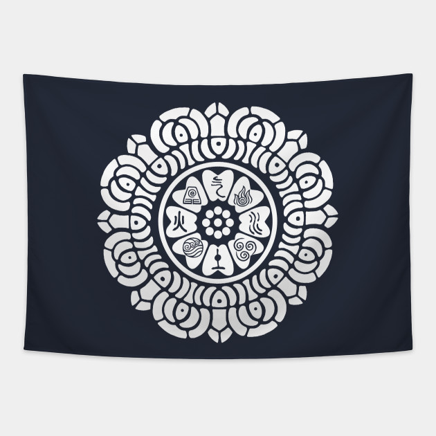 White Lotus Avatar The Last Airbender Tapestry Teepublic White Lotus Avatar The Last Airbender Tapestry Teepublic