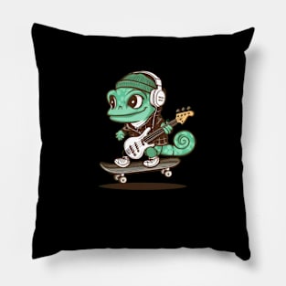 Skater Bassist Gecko Pillow