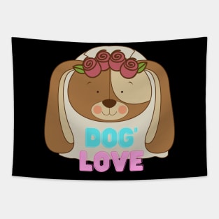 Love dogs my family Tapestry