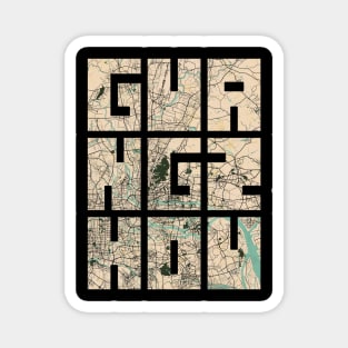 Guangzhou, USA City Map Typography - Vintage Magnet