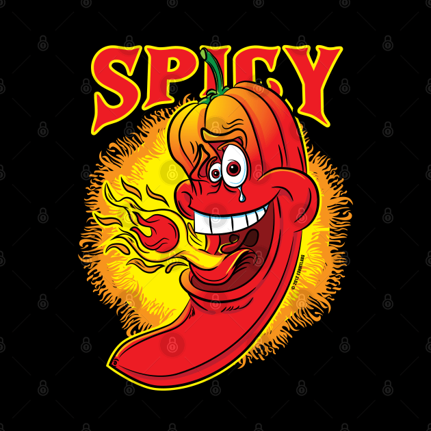 Spicy Flaming Hot Red Chili Pepper by eShirtLabs