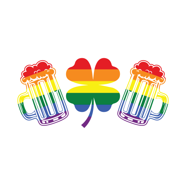 St. Patrick's Day LGBTQ Beer Mugs Design by SiGo