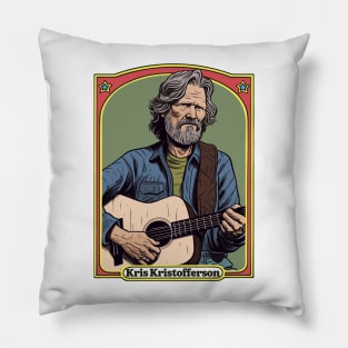 Kris Kristofferson / Original Retro Style Fan Illustration Pillow