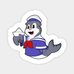 Seal as Sailor with Boat Magnet