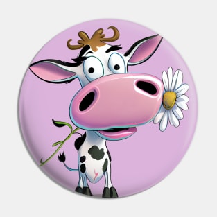 Beauty cow with flower Pin