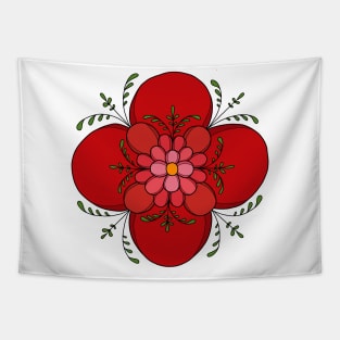 Red Flower Tapestry