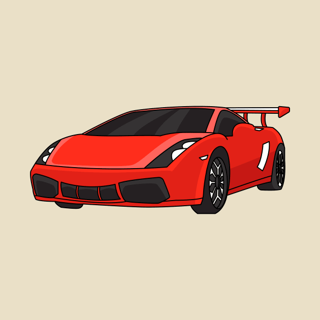 Sports car with airfoil illustration by Cartoons of fun